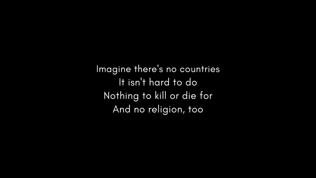 A para from John Lennon's song Imagine